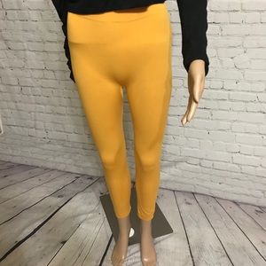 Fleece insulated mustard Yellow warm leggings